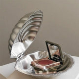 Stainless Steel Plate, Shell Striped Wave Tableware Plate Dish Plate Metal Cheese Plate Tableware Storage Jewelry Plate Table De