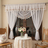 1PC French Floral Lace Sheer Curtain, Romantic Rose Trim Semi‑Transparent Gauze, For Living Room, Sweet Housewarming Gift