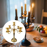 Candle Holder 5 Arms Elegant Metal Candelabra for Dinner Fireplace Holiday