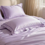 2Pcs 100% Eucalyptus Lyocell Fibre Pillowcase Silky Wide Edge Decorative Pillow Case Solid Color Summer Cooling Pillow Cover