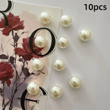 White Pearl Magnetic Fridge Magnets Suitable for, Resin Spherical Refrigerator Magnets with Hold, Christmas