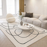 Nordic Style Living Room Decoration Plush Carpet Abstract Art Design Rugs for Bedroom Simple Line Soft Rug Home Thick Floor Mat