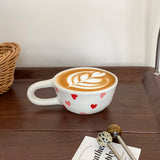 1Pc Love Ceramic Pair Cup, Creative Hand-Painted Ceramic Love Mug, Suitable for Home Decoration, Home Drinking Water, Couple Date, Candlelight Dinner, Latte Latte Cup, Valentine's Day Holiday Gift, Gift