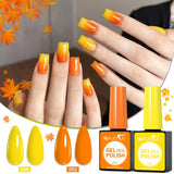 1/2Pcs Orange And Yellow Gel Nail Polish UV LED Soak Off Gel Nail Polish For Nail Art DIY Salon Home Holiday Gift For Women
