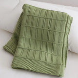American Fashion Knitted Blanket Solid Color Grid Home Decoration Simple Sofa Cover Soft Throw Blanket And Bedspread Warm Shawl