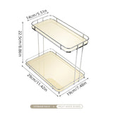 Double-layer desktop storage rack, unassembled acrylic storage stand, ironware kitchen organizing rack, space-saving desktop storage rack. Suitable for office desks, home makeup tables