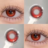 2PCS New Blue Prescription Contact Lenses with Diopters Fashion Pupils Cosmetics Eye Red Korean Lens High Quality Lenses