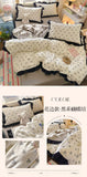 Korean Princess Style 4Pcs Floral Ruffles Bedding Set Single Queen Size Soft Skin-friendly Washed Cotton Duvet Cover Pillowcase
