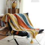 Nordic Geometric Throw Blanket And Bedspread Soft Home Decoration Sofa Blanket Cover Knitted Homestay Bed Cover Travel Shawl