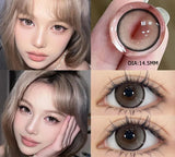 1 Pair Nature Color Eyes Contacts Lenses Myopic Prescription -0.00 to -8.00 Pupils Brown High Quality  Lens 