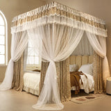 2 Layers Bed Valance Mosquito Net with Frame Dustproof Shading Bed Decoration Curtain 1.2 1.5 1.8 2.0 Bed