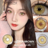 1pair Colorful Contact Lenses Brown Lenses Fashion Makeup Pupil Eyes Lens Cosplay Cosmetic Lens Yearly Use Eye Contact