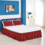 4 Layers Ruffled Bed Skirt Wrap Around Elastic Bed Skirt Bed Cover Without Surface Home Hotel Bed Skirt Twin /Full/ Queen/ King