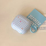 blue check star smooth soft protection cover case for airpods 4 silicone earphone fundas with keychain for airpods pro pro 2 3 1