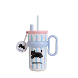 540ml Ice King Car Cup Coffee Large Capacity Stainless Steel Straw Water Cup Giant Cold  Insulated Cup 316 Office  Student Use