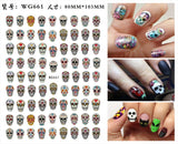 3D Luminous Nail Stickers Decals Black White Spider Web Skull Alien Planet Glow In The Dark Halloween Manicure Foils Tattoo Tips