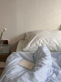 Star Blue Ice een Cotton Striped Bedding Set with Pillowcases Duvet Cover And eet Simple Tied Design for Teen Girls