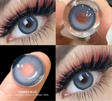 1pair Natural Contact Lenses with Diopters Colored Lenses 0 to -6.00 Degrees Graduation Blue Pupils Myopia Lenses Eyes