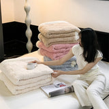 Ins Sweet Bow Casual Blanket Autumn and Winter Thickened Lambskin Blanket Quilt Cover Home Simple Sofa Decorative Blanket