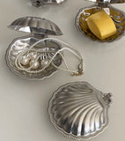 Stainless Steel Plate, Shell Striped Wave Tableware Plate Dish Plate Metal Cheese Plate Tableware Storage Jewelry Plate Table De