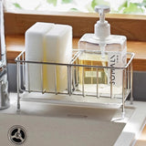 1 Stainless Steel Table Top Drain Rack, Household Adjustable Sink Storage Rack, Suitable For Kitchen, Bathroom, Sponge Storage