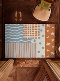 Pastel Cute Patchwork Pattern Wire Loop Mat Wear-Resistant Non-Slip Household Entrance Door Floor Mat