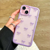 Cute Bowknot Soft Clear Phone Case For iPhone 15 14 13 12 14 16 Pro Max Bowknot Clear Case Candy Cover