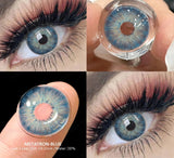 1pair Natural Contact Lenses with Diopters Colored Lenses 0 to -6.00 Degrees Graduation Blue Pupils Myopia Lenses Eyes