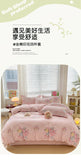 100% Cotton Bedding Set Soft Skin-friendly Four Piece Set Single Couple Flower Printed Comforter Duvet Cover Set for Adults Kids
