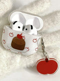 Line Cherry Cake + Pendant Suitable for Apple for Airpodspro2 Case/For Airpodspro Case/For Airpods4 Case/For Airpods3 Case/For Airpods2 Case/Fashion Women's Headphone Case/Casual Headphone Case