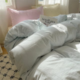 Solid Color Bedding Set Soft Duvet Cover Set With Sheet Bedroom Decor Skin Friendly Single Double Four Piece Set Home Textiles