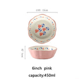 6-inch Flower Shaped Ceramic Salad Bowl Air Fryer Bowl Kitchen Dessert Snack Plate Household Baked Rice And Fruit Bowl