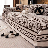 Thick Velvet Sofa Cover for Autumn and Winter Jacquard Living Room Anti Slip Sofa Towel Versatile Anti Cat Scratch Home Decor