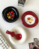 Handmade Ceramic Dessert Bowl Solid Color Yogurt Bowl Household High-value Tableware Fruit Salad Breakfast Oat Yogurt Bowl