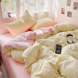 Solid Color Bedding Set Kids Twin Full Queen Size Washed Cotton Single Couple Duvet Cover Set Quilt Cover Pillowcases Bed Linen
