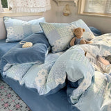 New autumn and winter thickened milk fleece bed 4-piece set double yarn quilt cover bed sheet three-piece set for students