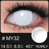 14.5mm Yearly Use Anime Cosplay Contact Lenses Blind Black/White Halloween Contact Lenses Kurama Eye Color Lenses 8.5mm