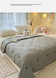 Embroidered Summer Quilt Washed Cotton Girl Home Comfortable Skin Friendly Soft Air-Conditioned Thin Quilted Queen Size Blankets