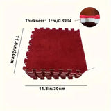 12Pcs Soft Plush Foam Floor Mat Interlocking Carpet Tile Non Slip Thick Play Mat for Living Room Bedroom Kids Room Home Decor