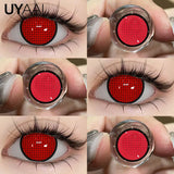 1Pair Cosplay Contact Lenses Red Contacts Halloween Color Contact Lens Crazy Red Eye Lenses Anime Red Make Up Lenses