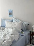 Pure Cotton Fledding Set Dr Pear Simple Elegance Cotton Quilt Cover eet Bed Canopy Four Piece Bedding Set
