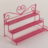 3 Tier Iron Nail Polish Display Stand Ladder Style Lipstick Organizer Acrylic Rack for Makeup Storage