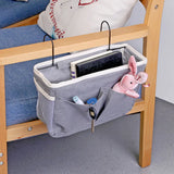 Multifunctional Bedside Sofa Hanging Storage Bag, Fabric Hanging Basket Bedside Shelves for Dormitory and Apartment Storage
