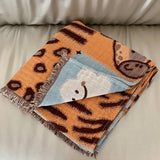 New class A summer cotton four-layer gauze fringed blanket travel summer cool quilt leisure towel quilt summer