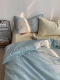 Simple Pure Color Cotton Bedding Set 00% Cotton Duvet Cover Bed eet Dormi Bed Canopy Sle Tee-piece Bedding Set