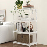 Simple Kitchen Storage Organizer Shelf White Bathroom 3 Layer Storage Rack Kitchen Spice Storage Racks Household Sundries Rack