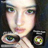 2pcs Cosplay Color Contact Lenses Yellow Black Soft Contact Lenses Halloween Role Play Party Crazy Cosmetic Lense 14.50mm