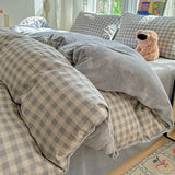 Ikeehome  new pure cotton cotton milk fleece thermal single quilt cover household dormitory bedding, no pillowcase and bed sheet