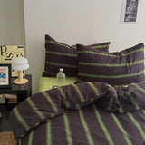 3/4Pcs Bedding Set Minimalist Color-Blocking Striped Bed Linen Double Bedroom Bedspread Sheets With Pillowcase Bedding Duvet Set