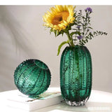 Simulated Cactus Green Glass Vase Hydroponic Flower Pots Decorative Flowers Arrangement Desk Decoration Shape Vases